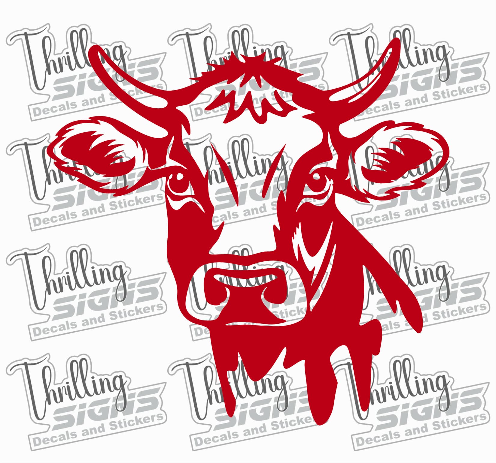 Rustic Cow Head Decal - Image 5
