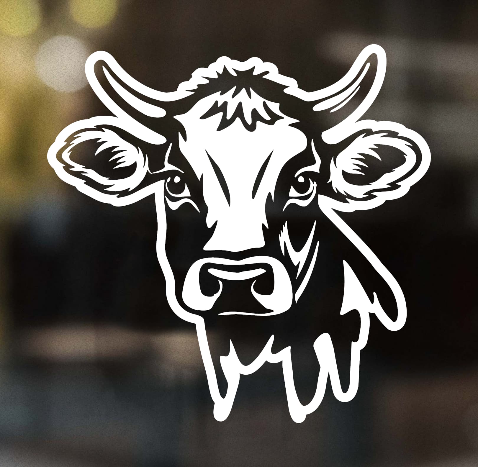 Rustic Cow Head Decal