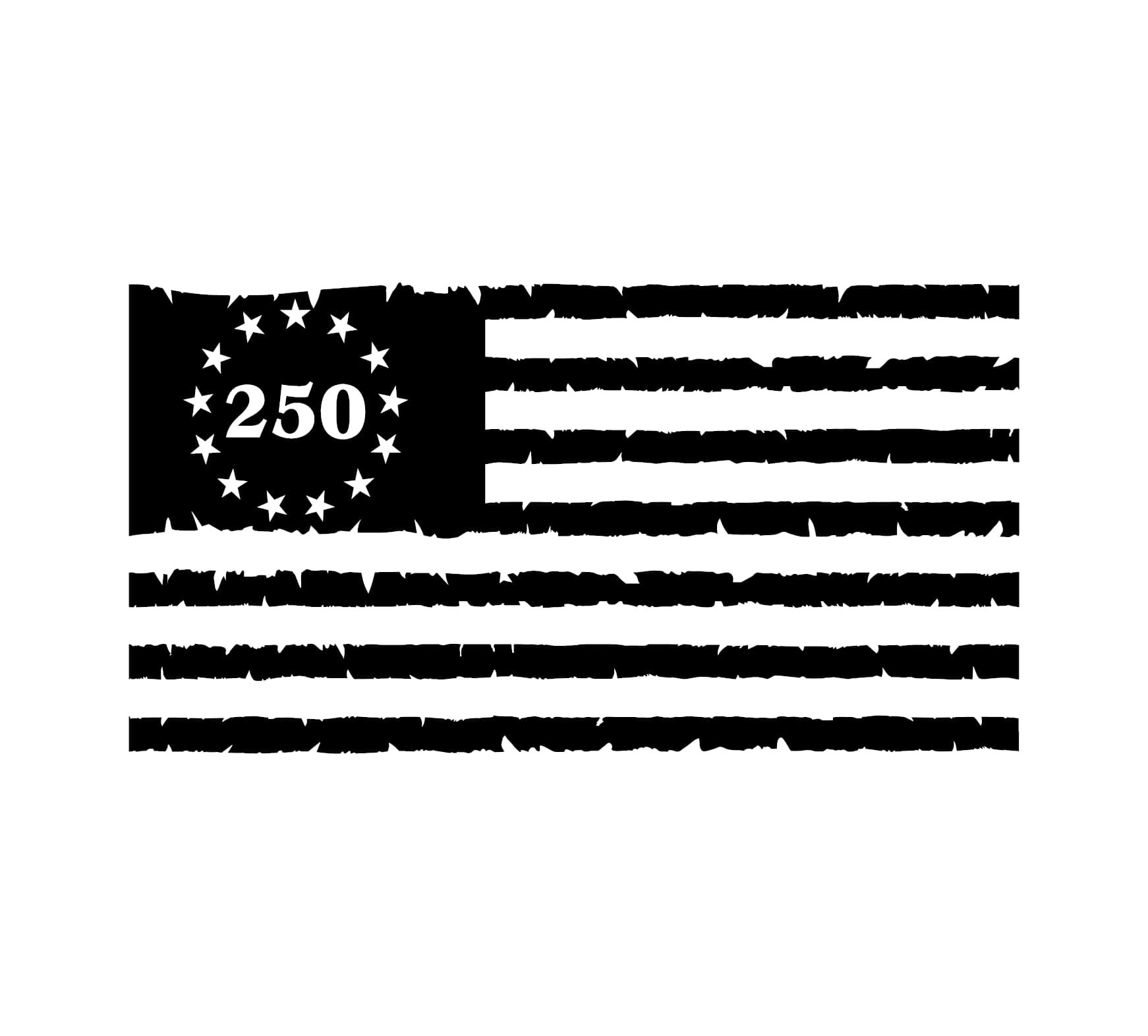 250 Years American Flag Decal - Image 2